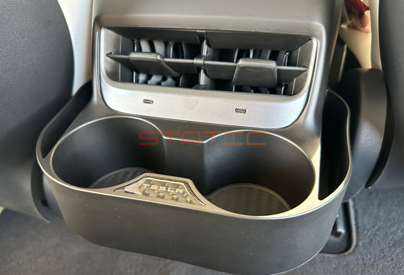 Rear Seat Cup Holder & Organizer - Model 3/Y